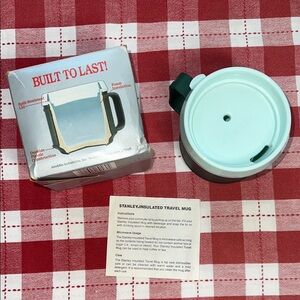 Vintage Aladdin Stanley Mint Green Travel Mug Lid and Box